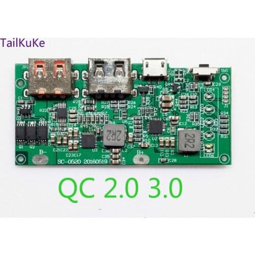 QC2.0/3.0 Fast Charge Mobile Power DIY Suite Synchronous Rectifier Charging Treasure Boost Motherboard Cover