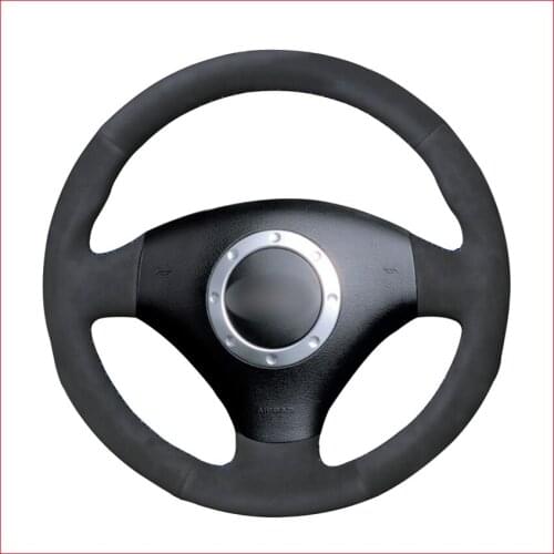 Black Suede DIY Car Steering Wheel Cover for Audi A2 8Z A3 8L Sportback A4 B6 Avant A6 C5 A8 D2 TT 8N S3 S4 RS 4 RS 6
