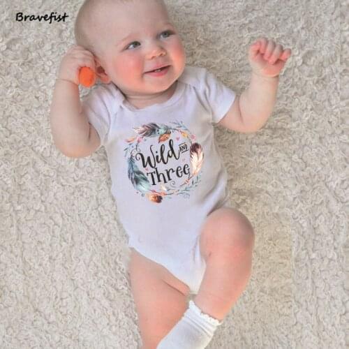 Baby Boy Girl Outfits Wild And Three Print Costume Romper Kids Jumpsuits Outwear Summer Clothes 0-24M Newborn Tops Onesies Tees