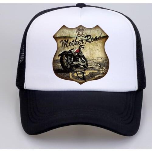Route 66 Vacation Highway Road Sign Unisex Trucker Hat Summer cool Mesh Baseball cap