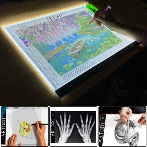 LED Light Pad Board 5d Diamond Painting Tracing Copy Board with 3 Level Brightness USB Powered Drawing Tablet A5/A4 /A3