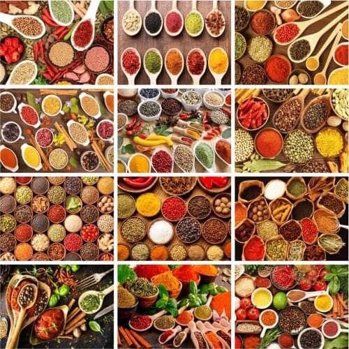 EverShine 5D DIY Diamond Embroidery Seasoning Kitchen Art Diamond Mosaic Landscape Picture Rhinestone Cross Stitch Wall Decor