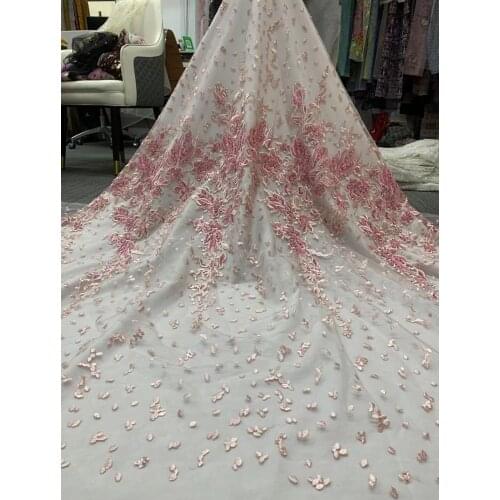 Exquisite new handmade beads, high-quality embroidery, French tulle lace, suitable for fashionable ladies' skirts