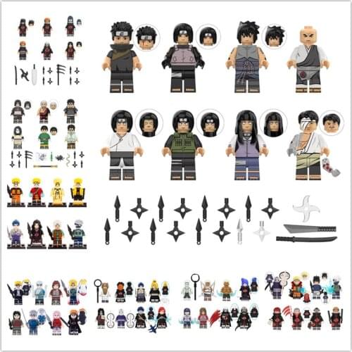 Anime NARUTO Building Blocks Uzumaki Sasuke Sakura Kakashi Itachi Kisame Orochimaru Action Figures Bricks Toys Gifts Kids Toys
