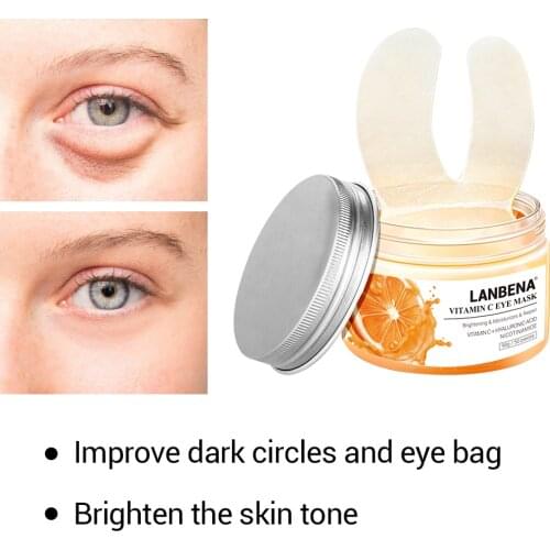 Lanbena Vitamin C Mask Patch Serum Remove Bags Under Eye Lines Labena VC From Dark Circle Eye Bag Firming Lifting Repair Lambena