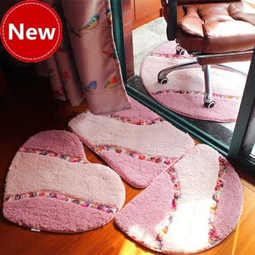 Hot Sell 4 Style Shape Floor Mat Heart-Shape Soft Carpet Large Size Rectangle Non-slip Mat Semicircle Dust-proof Entry Pad