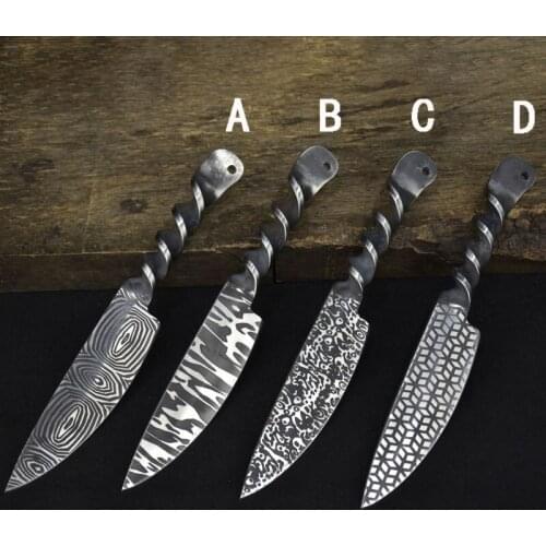 LongQuan 6 Inch Handmade Viking Barbecue Knives 7Cr17MoV High Carbon Steel Hunting Cleaver Utility Kitchen Knives Steel Handle