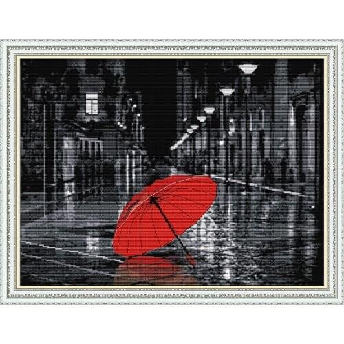 The streets after the rain cross stitch kit aida 14ct 11ct count print canvas stitches embroidery DIY handmade
