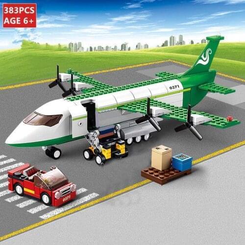 Mini Size City Airplane Building Blocks Set Air Bus Airplane Blocks Model Aircraft Planes DIY Figures Bricks Toys for Children