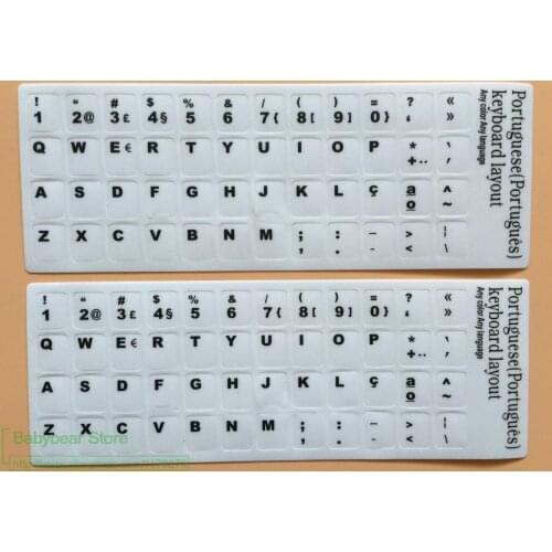 For Macbook Samsung Asus 11 13 15 17 100pcs/lot White color Stickers Portuguese Words Portugal language keyboard sticker