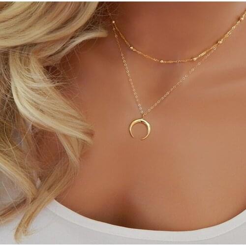 New Bohemian Gold Moon Choker Necklace for Women Chains Statement Necklace Star Map Heart Pendant Necklaces Boho Jewelry Gift