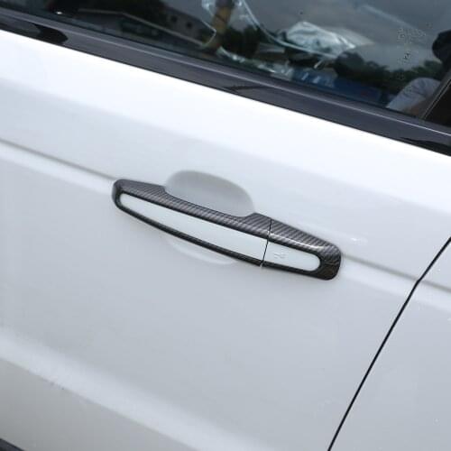 Carbon fiber Door Handle Trim For Range Rover Evoque 12-16 RR Sport 14-16 For Land Rover Discovery Sport 15-16 Accessories 8pcs