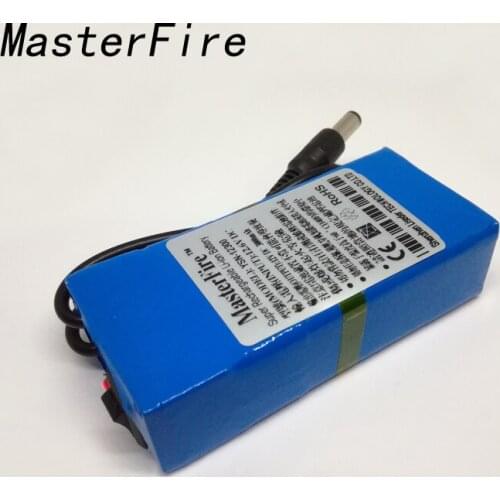 MasterFire 10pcs/lot New Portable Super 12V 3000mAh Rechargeable Lithium Battery Lithium-ion Batteries Pack For CCTV Camera