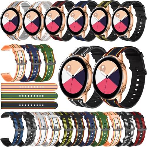 20/22mm Stripe Silicone Watch Band For Asus Vivowatch Garmin Forerunner 645 Wrist Bracelet Strap For Samsung Live R382 Pebble 2