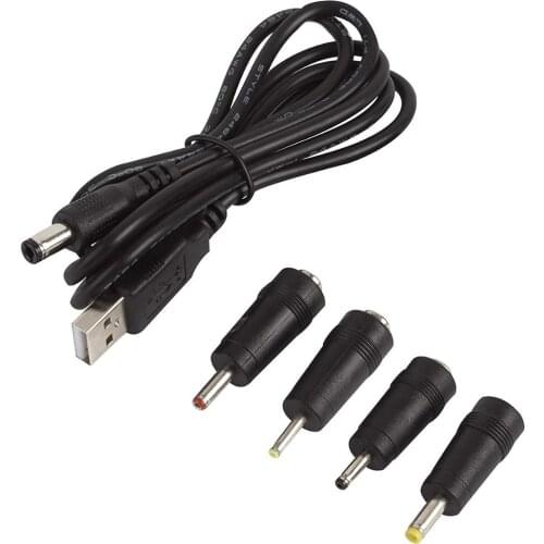 DC Plugs for Small Electronics and Devices Universal 5.5X2.1mm Jack to 4 Plugs 4.0X1.7mm, 3.5X1.35mm, 3.0X1.1mm, 2.5X0.7mm with
