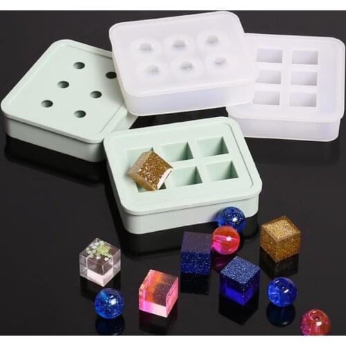 12mm 16mm Round & Square Silicone Casting Beats Mold For DIY Resin Jewelry Bracelet Silicone Mold Tools For Clay Epoxy Resin