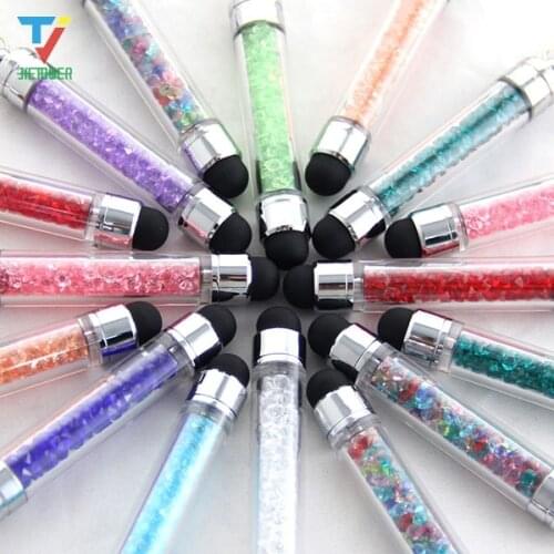 500pcs/lot Luxury Fashion Diamond Crystal touch Screen Pen Stylus Pens for smart phone samsung s7 s8 s9 tablet pc