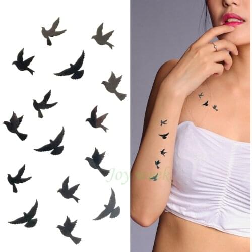 Waterproof Temporary Tattoo Sticker womens sexy fly birds tatoo Water Transfer Flash tatto fake tattoos for girl lady kids