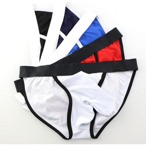 5PCS Cotton Briefs for Mens Bikini Gay Underwear Sexy Low Waist Briefs Cuecas Calzoncillos Hombre Mens Male Panties Briefs Trunk