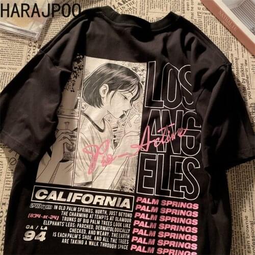 Harajpoo Women T-Shirt Japanese Two Dimensional Girl Harajuku Style Short Sleeve Summer Korean Loose Oversize Couple Tops Tide