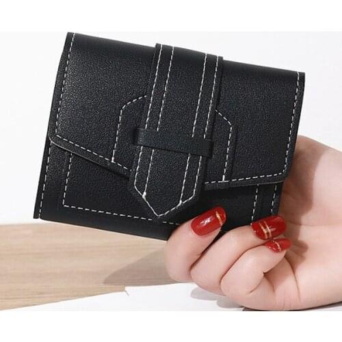 Girls Wallets Lady Purses Short Coin Purse PU Leather Clutch Women Wallet Cards ID Holder Burse Students Money Bags Pocket Clips