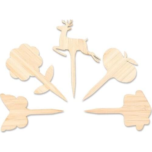 1Pc Plant Label Bamboo Pot Planting Gardening Note Flower Stick Flowerpot Land Home Farmyard House Round Butterfly Natural Label