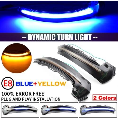 2Pcs Led Dynamic Turn Signal Light Sequential Side Mirror Indicator Blinker for Audi A3 8V S3 RS3 2013-2018 2019 2020