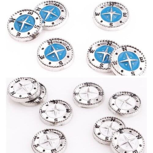 20Pcs/Lot Round Compass Alloy Floating Charms Hand-made DIY for Glass Lockets