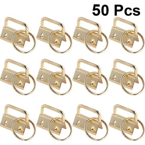 25/50pcs 25mm Metal Key Chain DIY Hardware Key Chain Fob Wristlet With Key Ring For Lanyard Luggage Strap Accessories