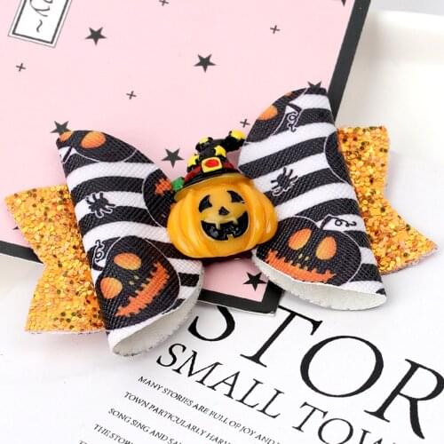 4pc Baby Kids Halloween Headwear Cartoon Pumpkin Ghost Skull Spider Party Decoration Hair Clips Baby Accessories Headwear