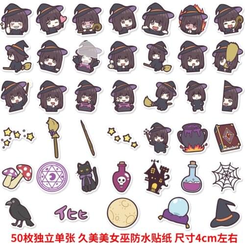 40PCS New cartoon Style Beauty Witch Graffiti Stickers DIY Car Skateboard Travel Luggage Guitar Laptop Cool Sticker Decal Gift
