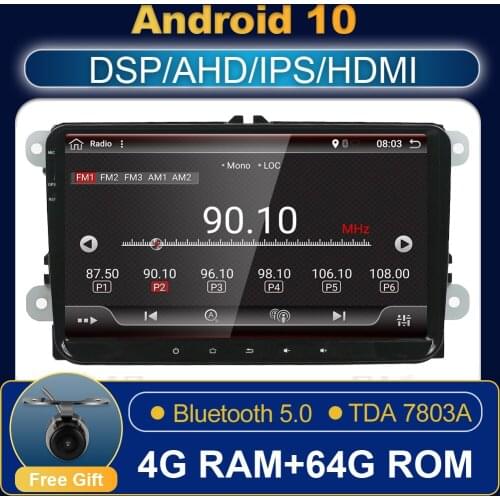 Bosion 4G+64G IPS DSP 9" Android10 Car DVD GPS Navigation For Volkswagen GOLF 4 5 6 POLO PASSAT TIGUAN Wifi+Bluetooth+Radio+SWC