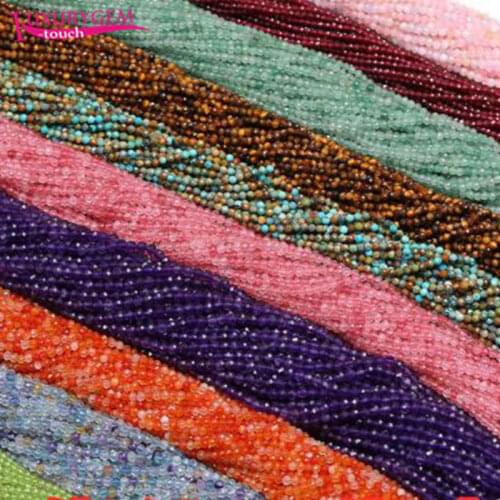 High Quality 4mm Natural Stone Faceted Round Shape Loose Spacer Beads DIY Gems Bracelet Necklace Jewelry Accessory 38cm sk7