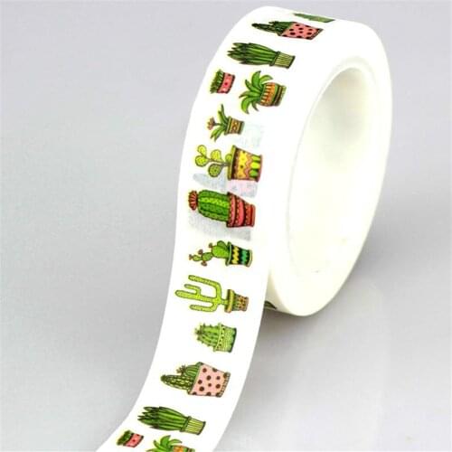 Cute 10M DIY Cute Cactus plants Japanese Washi Tape Decorative Adhesive Tape Masking Tape For Home Decoration Scrapbooking Diary
