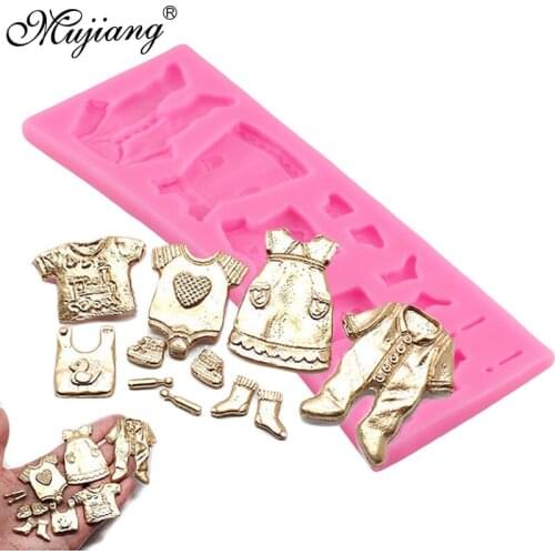 Baby Dress Bodysuit Baby Shower Silicone Mold Cupcake Fondant Cake Decorating Cookie Baking Chocolate Candy Polymer Clay Moulds
