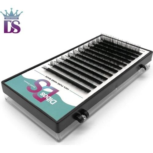 Dibos 1 pc 0.05 12 rows C/D Curl Mink Eyelash Extension Thin and Soft Material 3d 6d Voluming Lashes Tray Lash free shipping