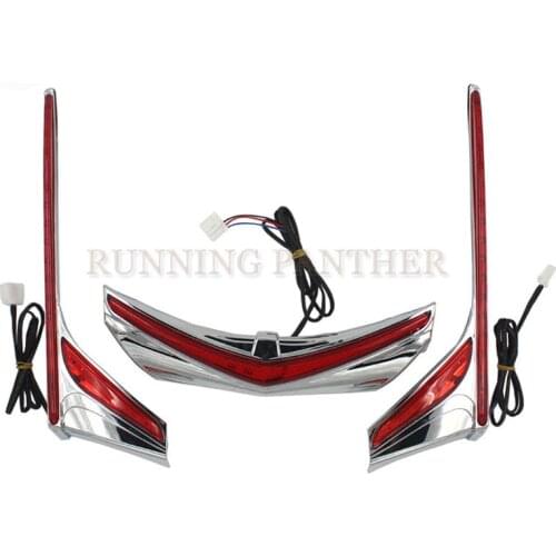 For Honda GL1800 F6B 2012-2016 Chrome LED Motorcycle Rear Light Vertical Strip Moto Fender Brake Tail Light Signal Case