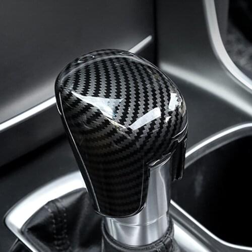 For Honda VEZEL/HR-V eHEV 2021 ABS Carbon Fiber AT Gear Head Shift Knob Cover Trim Interior Car Gear Collars Styling Accessories