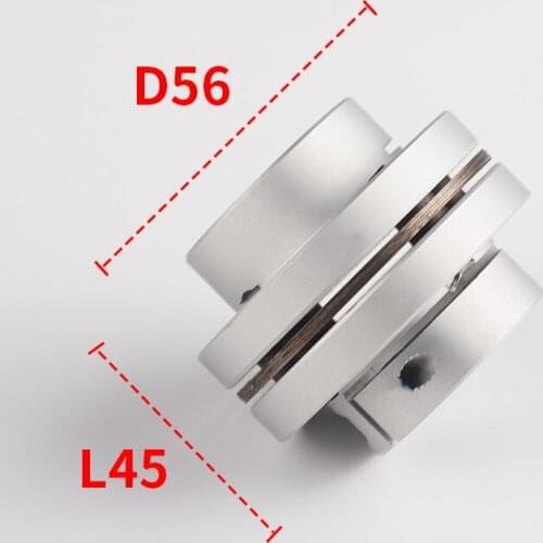 Flange Diaphragm D56 L45 Single Shaft Coupling Flexible Coupler Joint Keyway Aluminum High Rigidity Elastic