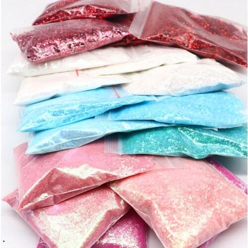 50g Holographic Pigment Powder Sequin Mixed Pink Blue Red Craft Series Set Glitter Mermaid Nail Polish Designer Nail Decoration