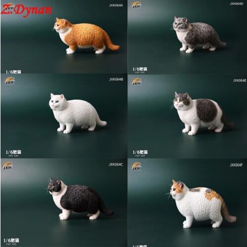JXK 1:6 Scale animal pet model cute fat cat series British Shorthair Ornaments Home Decoration IN stock