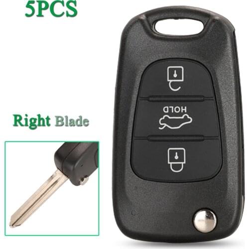 Bilchave 5pcs For Hyundai Sonata Tucson Mistra Veloster IX25/35 Kia K2 K5 Soul Forte Rio Carens Cadenza Fob 3BT Car Key Shell