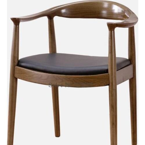 Presidential Chair Mahjong Chair Simple Solid Wood Chair Home Backrest Armrest Dining Chair Circle Chair Leisure Chair Horn Hiro