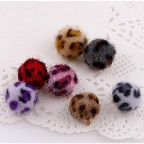 Leopard Grain Imitated Mink Maomao Beads Pendant The Bulb Bead Diy Accessories Materials Earrings Ears Line Eardrop Parts