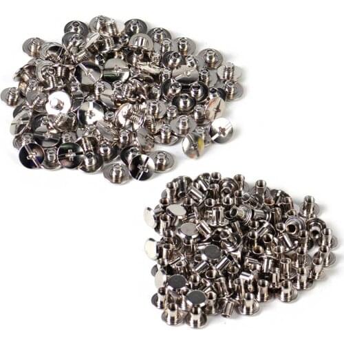 LETAOSK High Quality 100x Solid Binding Screw Stud Button Nail Rivets Leather Craft Belt Photo Album Bag Wallet