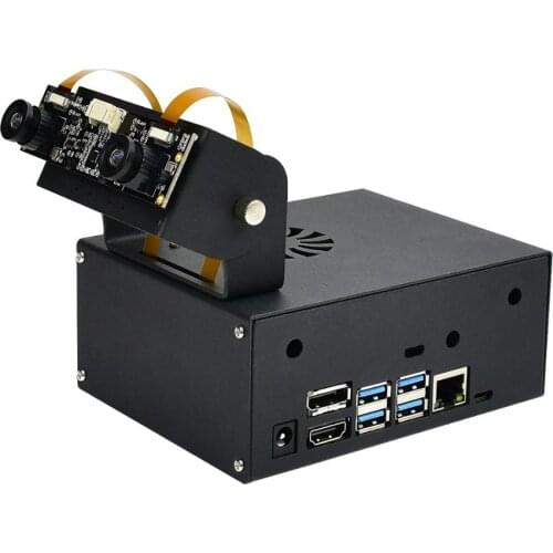 Waveshare Jetson Nano Metal Case (C), Camera Holder, Internal Fan Design, for Jetson Nano Developer Kit B01 4GB