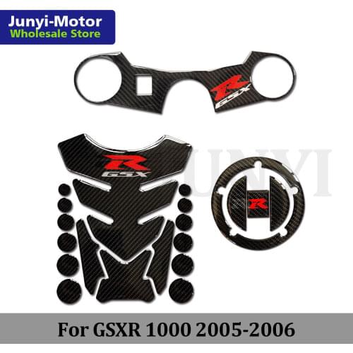 Motorcycle Racing Decal For Suzuki GSXR GSX-R 1000 2005-2006 K5 K6 Stickers Tank Pad Gas Cover Triple Top Clamp Carbon Fiber Set