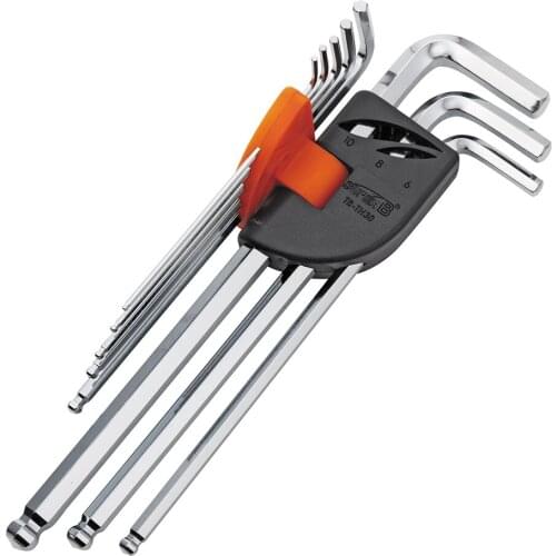 Hex key wrench set TB-TH30 2 / 2.5 / 3 / 4 / 5 / 6 / 8 / 10 mm made of S2 steel heat-treated mirror finished surface bike tool