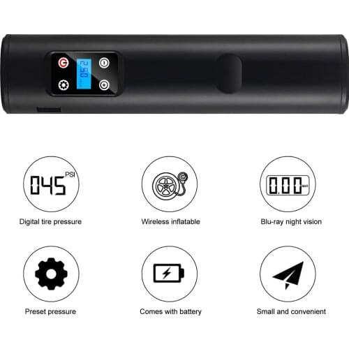 150 PSI Tire Inflator Electric Auto Pump 2000mAh 22L/min Air Compressor for Car Motorcycle Bike Truck with Digital LCD LED Light
