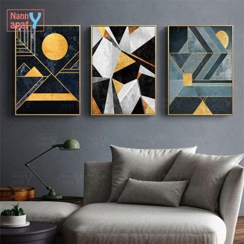 Nordic Abstract Geometry Home Decor Nordic Canvas Painting Wall Art Modern Luxury Art Decor Posters and Prints for Living Room